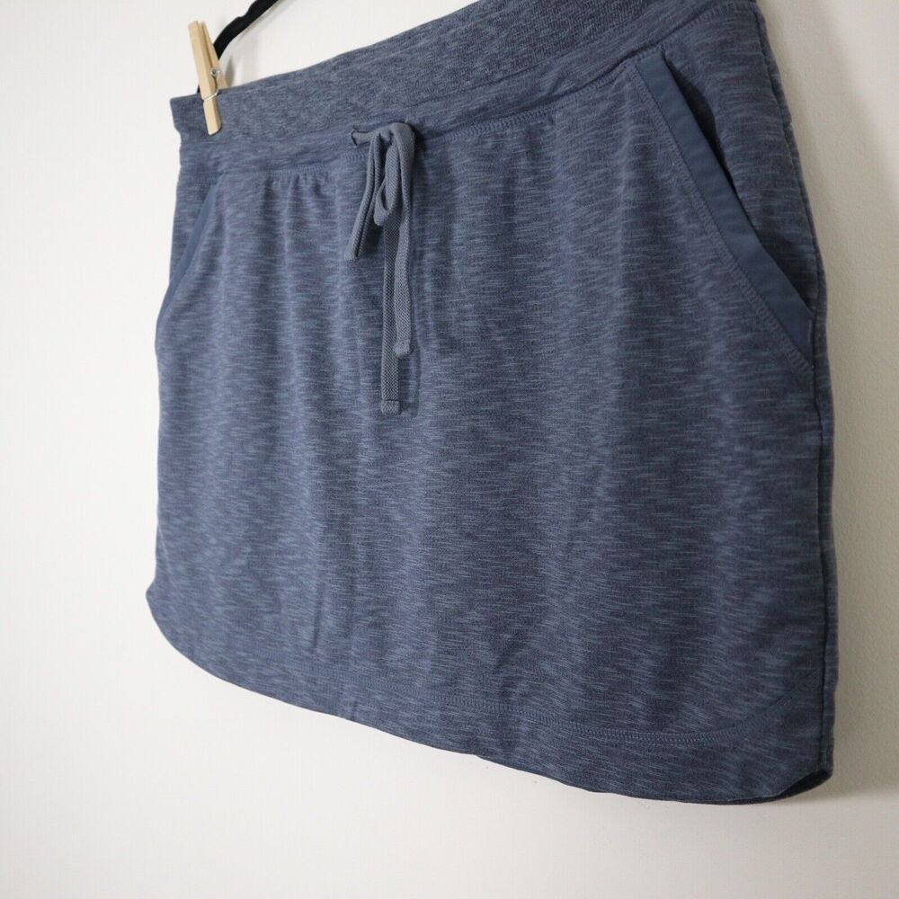 Athleta Size L Heathered Techie Terry Athletic Skirt Blue Gray - Picture 5 of 7